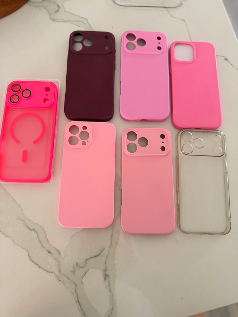 iPhone 17 Pro MaxPink Phone Case Pack - Protective Silicone & Clear Covers - Picture 3 of 3